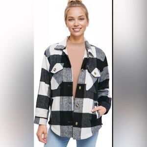 San Francisco Plaid Black and White Women's Jacket size large